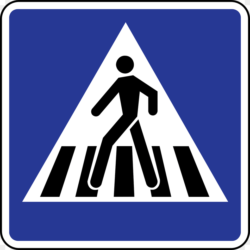 Pedestrian Crossing Sign In Latvia Clipart, Road, Tarmac, Symbol Png Image