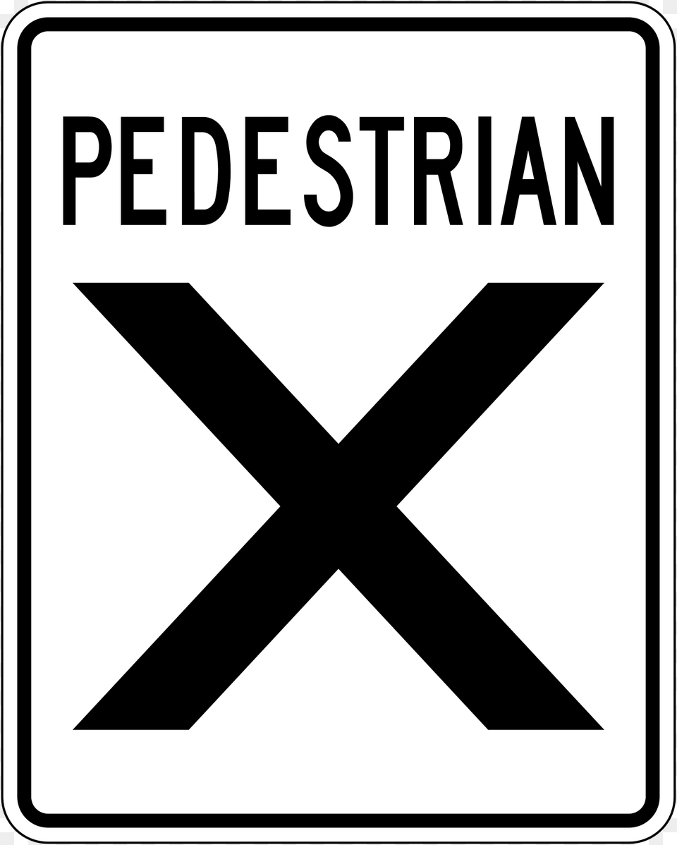 Pedestrian Crossing Sign In Ontario Clipart, Symbol, Road Sign Png Image