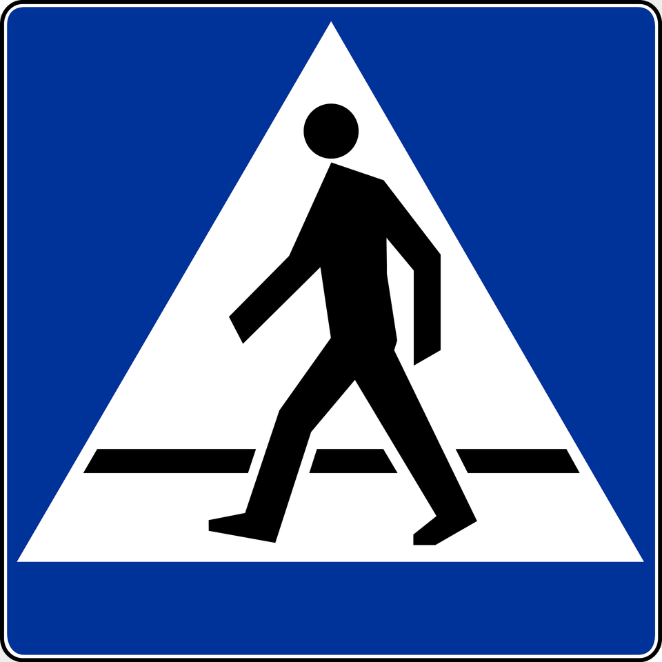 Pedestrian Crossing Sign In Poland Clipart, Symbol, Adult, Male, Man Png Image