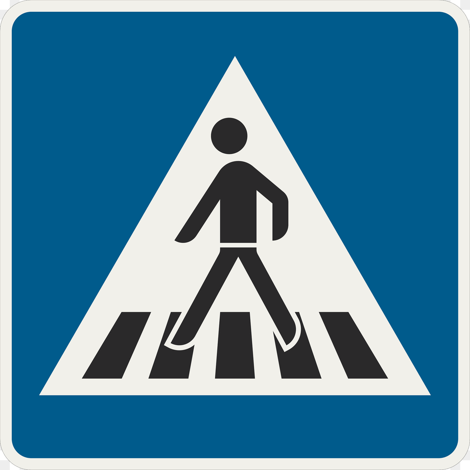 Pedestrian Crossing Sign In Slovakia Clipart, Road, Tarmac, Symbol, Person Free Png