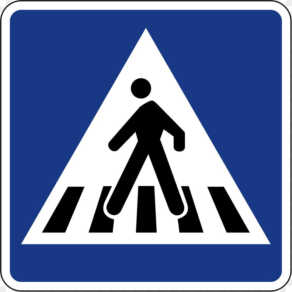 Pedestrian Crossing Sign In Slovenia Clipart, Road, Tarmac, Symbol Png