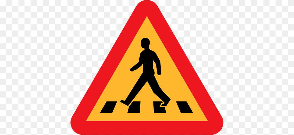 Pedestrian Crossing Sign Vector Clip Art, Symbol, Adult, Male, Man Free Png