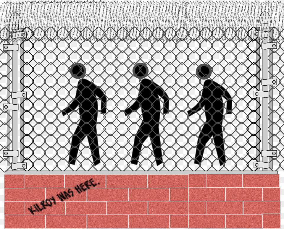 Pedestrian Penology Clip Arts Three In Prison Clipart, Brick, Fence Free Png