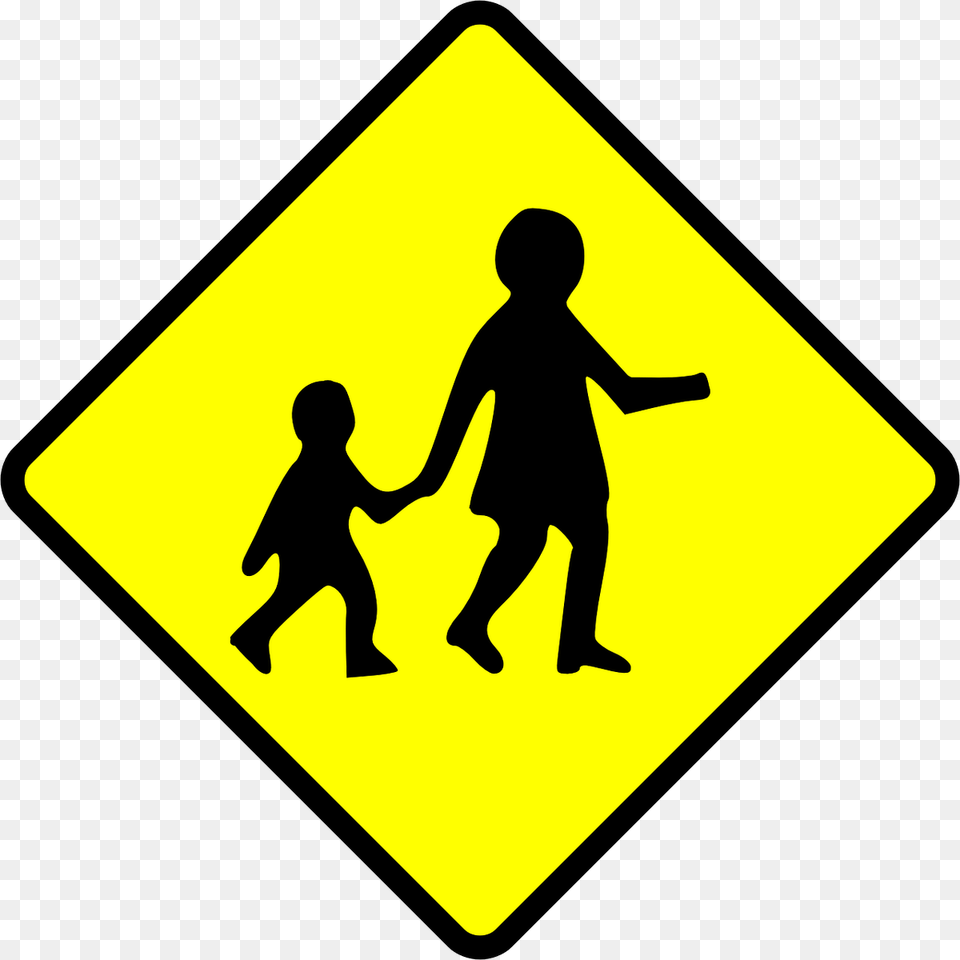 Pedestrian School Crossing Signs, Sign, Symbol, Road Sign, Boy Free Png Download