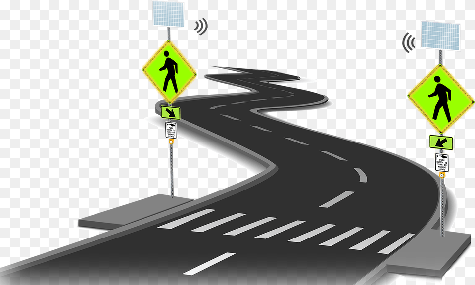 Pedestrian Signs, Road, Tarmac, Freeway, Intersection Free Transparent Png