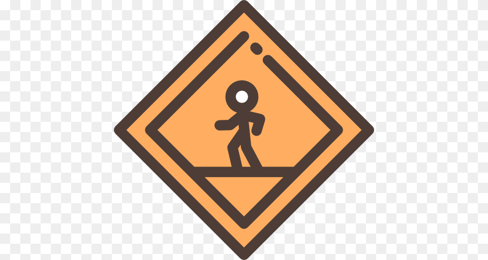 Pedestrian Traffic Sign Signaling Crosswalk Icon, Symbol, Person, Road Sign Png Image