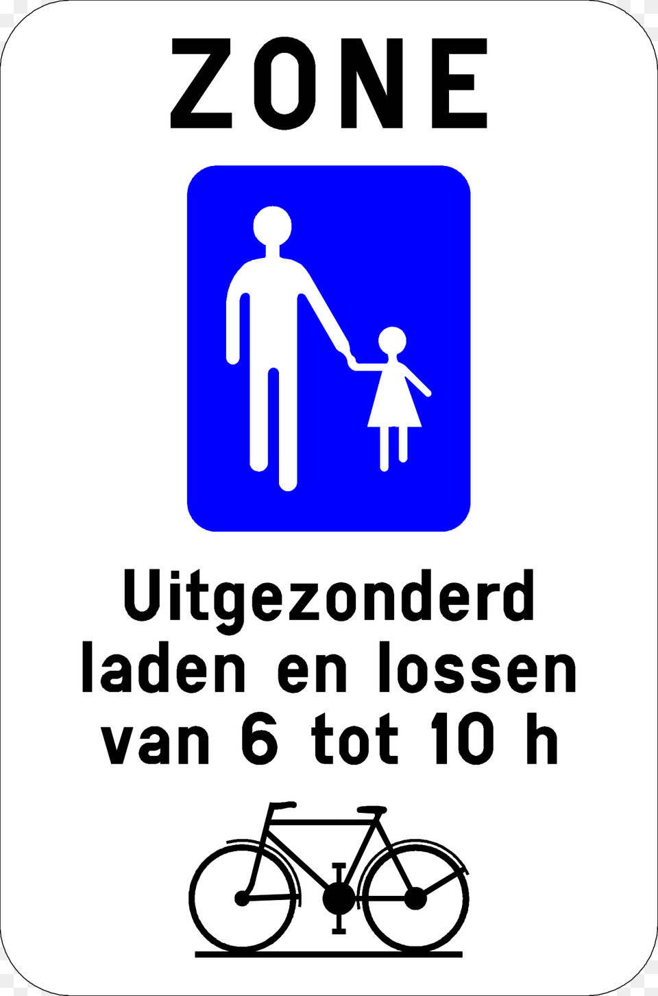 Pedestrian Zone Sign In Belgium Clipart, Symbol, Bicycle, Machine, Transportation Free Transparent Png