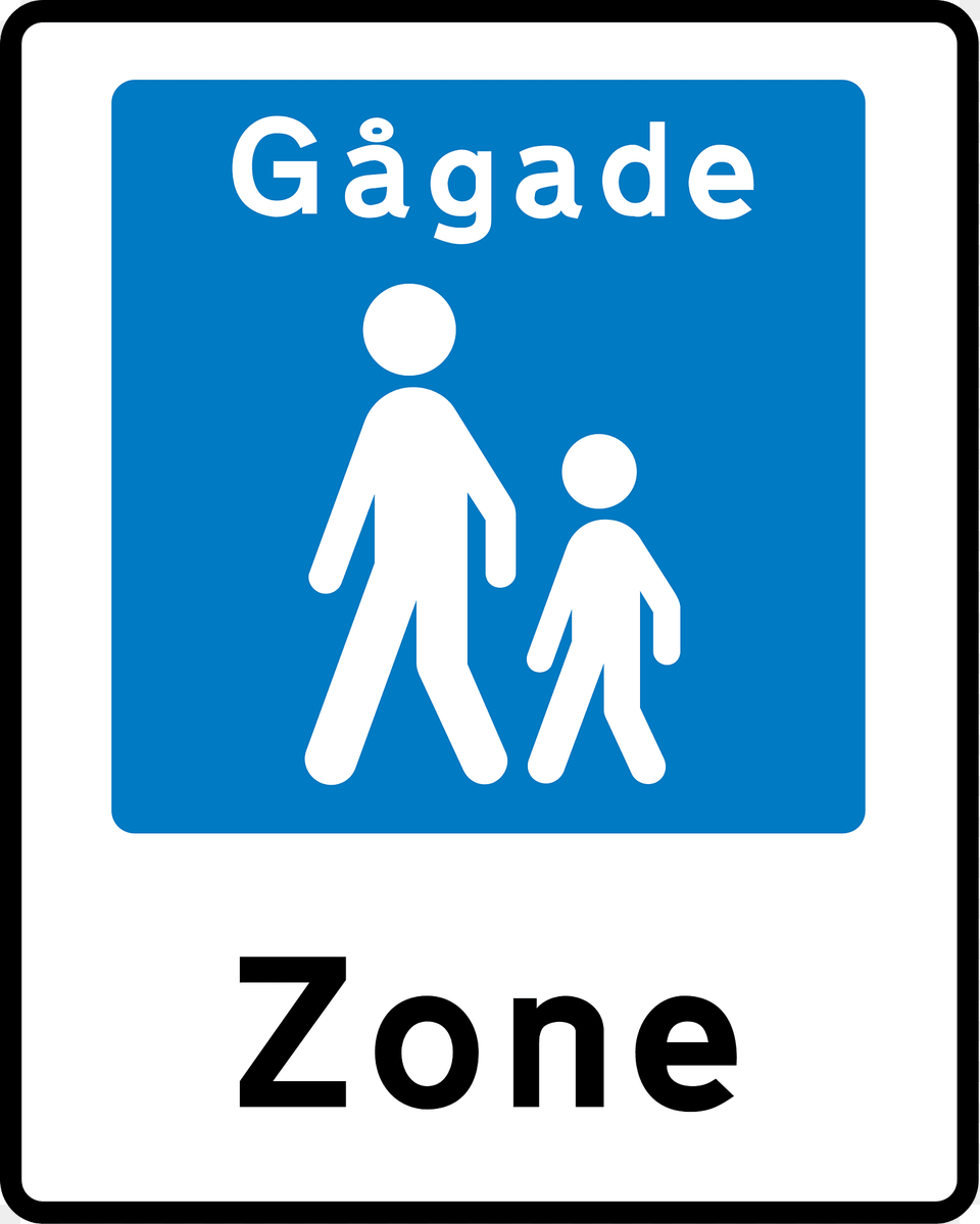 Pedestrian Zone Sign In Denmark Clipart, Symbol, Road Sign, Person Free Transparent Png