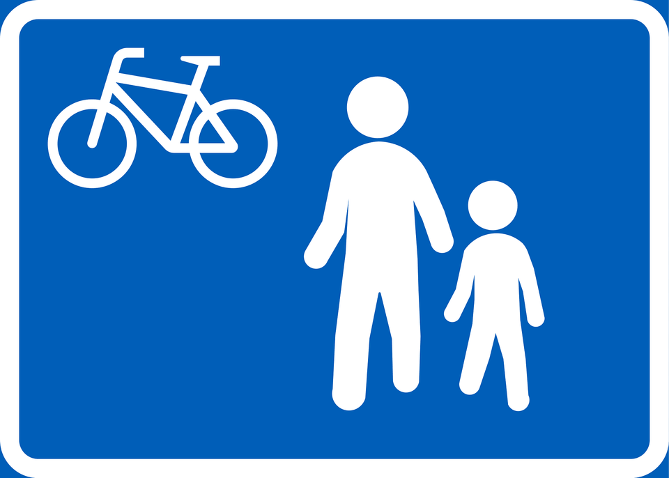 Pedestrian Zone Sign In Finland Clipart, Symbol, Bicycle, Transportation, Vehicle Free Png Download