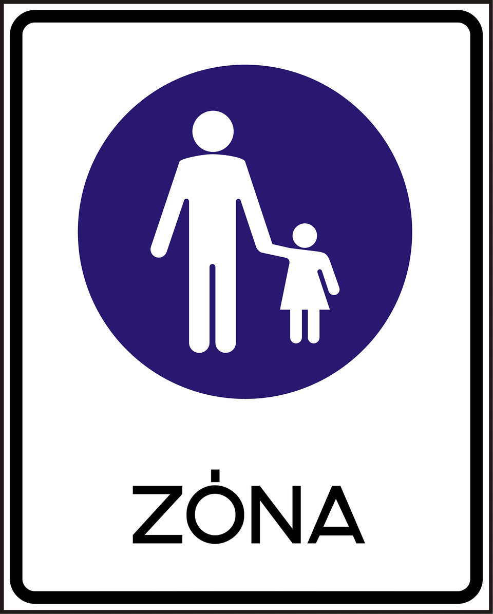 Pedestrian Zone Sign In Hungary Clipart, Symbol, Road Sign Free Png