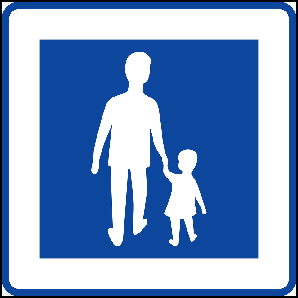 Pedestrian Zone Sign In Sweden Clipart, Walking, Person, Symbol, Man Free Png