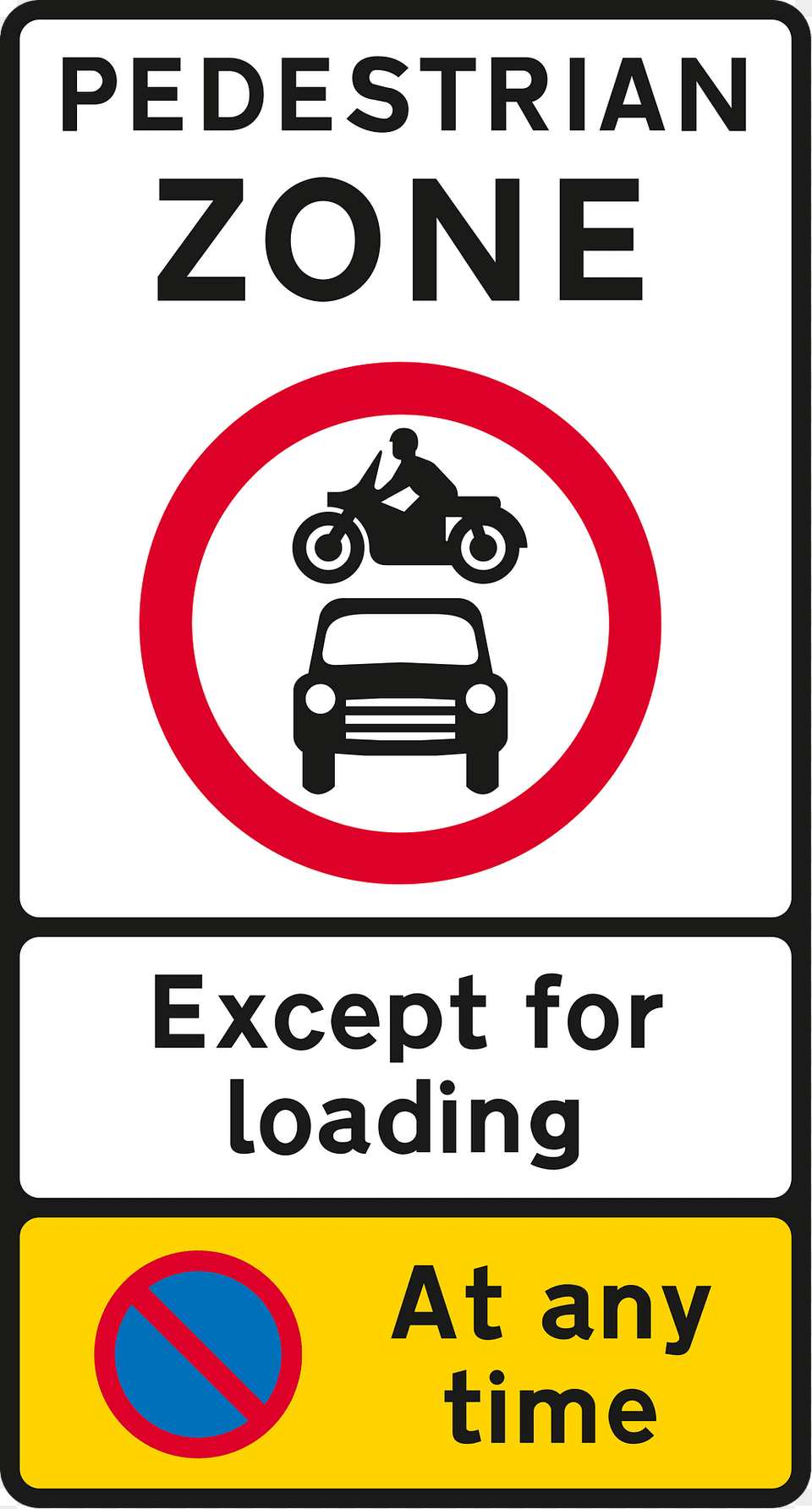 Pedestrian Zone Sign In Uk Clipart, Symbol, Vehicle, Transportation, Car Free Transparent Png