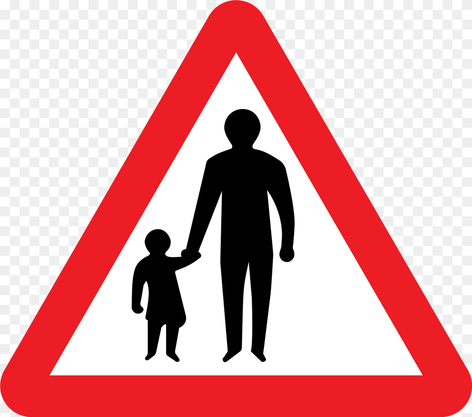 Pedestrians Ahead Clipart, Sign, Symbol, Boy, Child Free Transparent Png