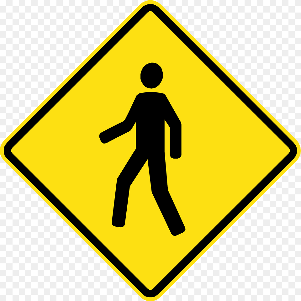 Pedestrians Crossing Ahead Sign In Chile Clipart, Symbol, Boy, Child, Male Png