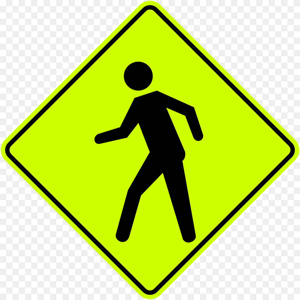 Pedestrians Crossing Ahead Sign In Colombia Clipart, Symbol, Road Sign, Adult, Male Free Png