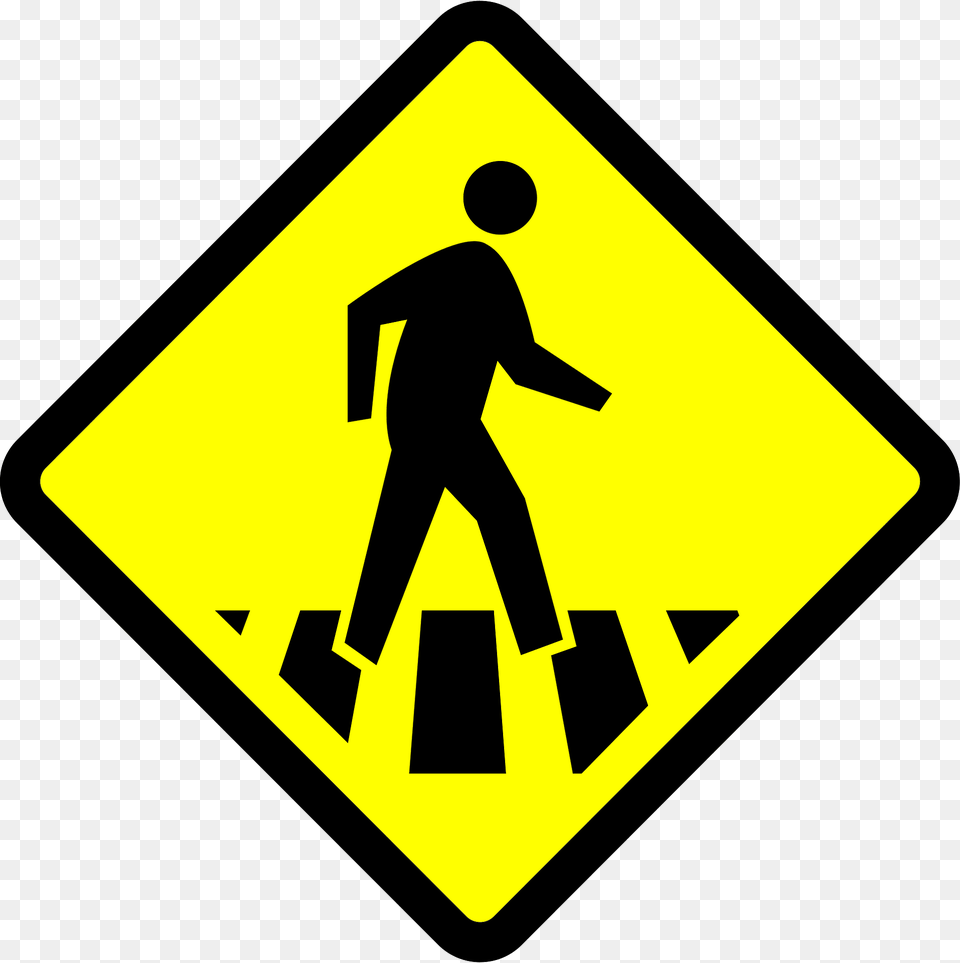 Pedestrians Crossing Ahead Sign In Indonesia Clipart, Symbol, Road Sign Free Png