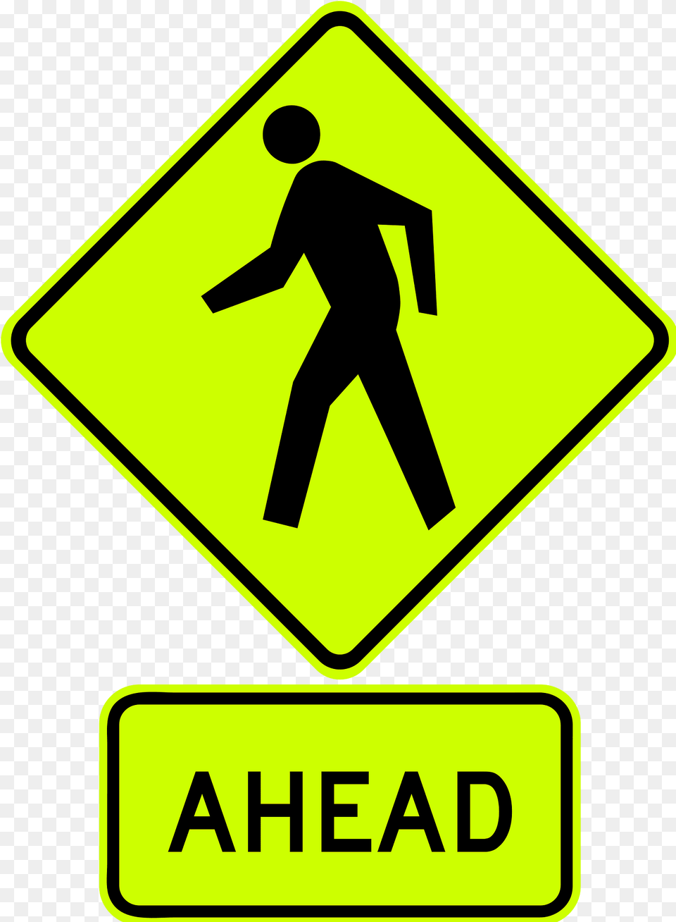Pedestrians Crossing Ahead Sign In United States Clipart, Symbol, Road Sign, Adult, Male Free Png Download