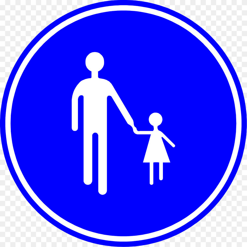 Pedestrians Only Sign In Belgium Clipart, Symbol, Person, Road Sign Free Png