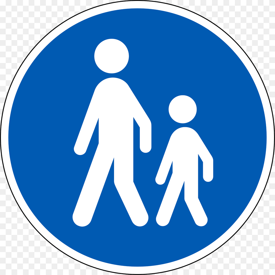 Pedestrians Only Sign In Denmark Clipart, Symbol, Road Sign, Disk Free Png Download