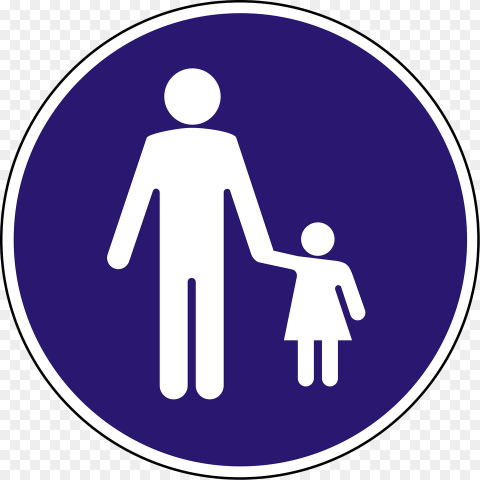 Pedestrians Only Sign In Hungary Clipart, Symbol, Road Sign, Disk Png Image
