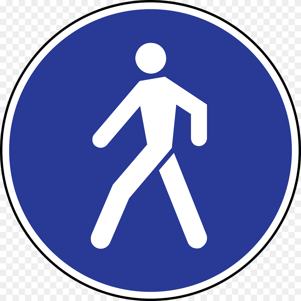 Pedestrians Only Sign In Latvia Clipart, Symbol, Disk, Pedestrian, Person Png