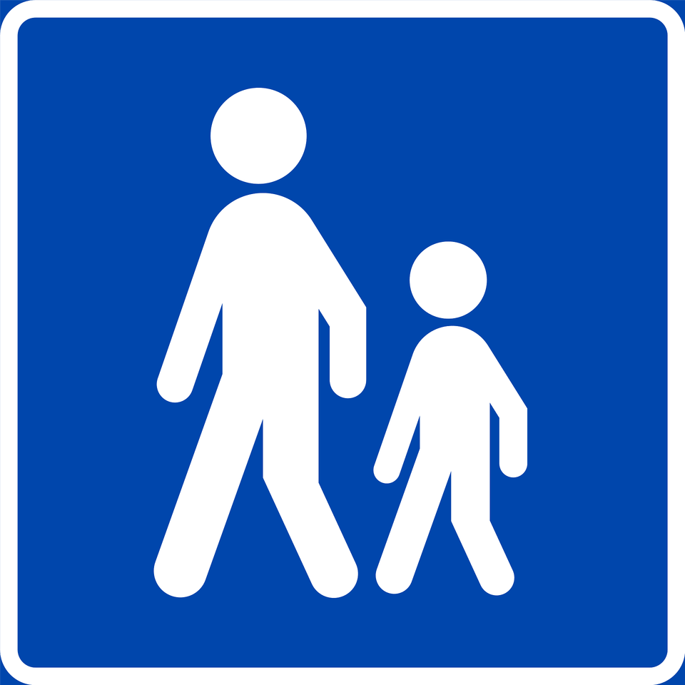 Pedestrians Only Sign In Norway Clipart, Symbol, Road Sign, Person Free Png Download