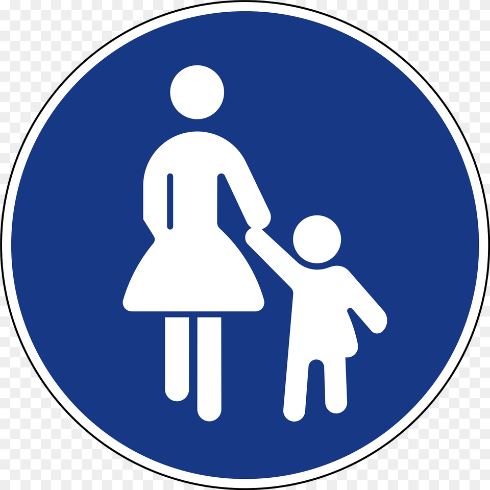 Pedestrians Only Sign In Slovenia Clipart, Symbol, Road Sign, Disk Free Png Download