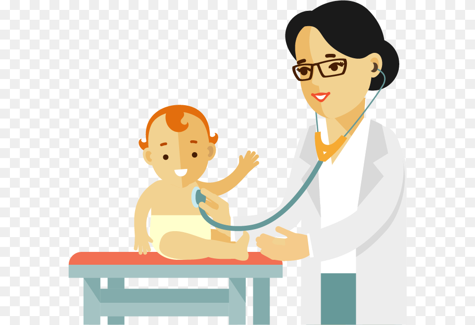 Pediatrician Doctor Clipart, Clothing, Coat, Person, Baby Free Png Download