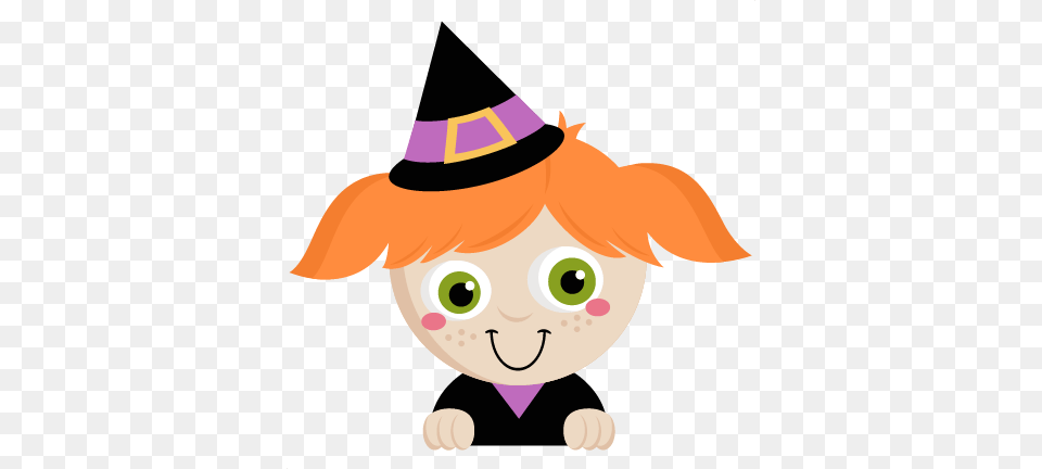 Peeking Witch Svg Scrapbook Title Svg Cutting Files Cute Halloween Witch, Clothing, Hat, Face, Head Free Png Download
