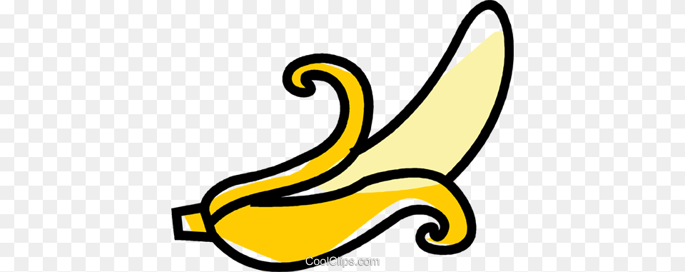 Peeled Banana Royalty Vector Clip Art Illustration, Food, Fruit, Plant, Produce Free Png