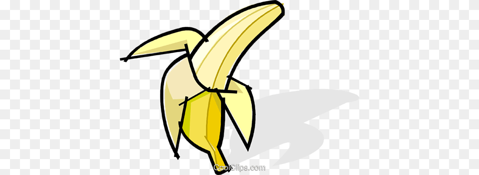 Peeled Banana Royalty Vector Clip Art Illustration, Food, Fruit, Plant, Produce Free Png