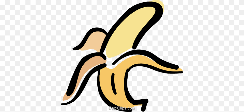 Peeled Banana Royalty Vector Clip Art Illustration, Food, Fruit, Plant, Produce Free Transparent Png
