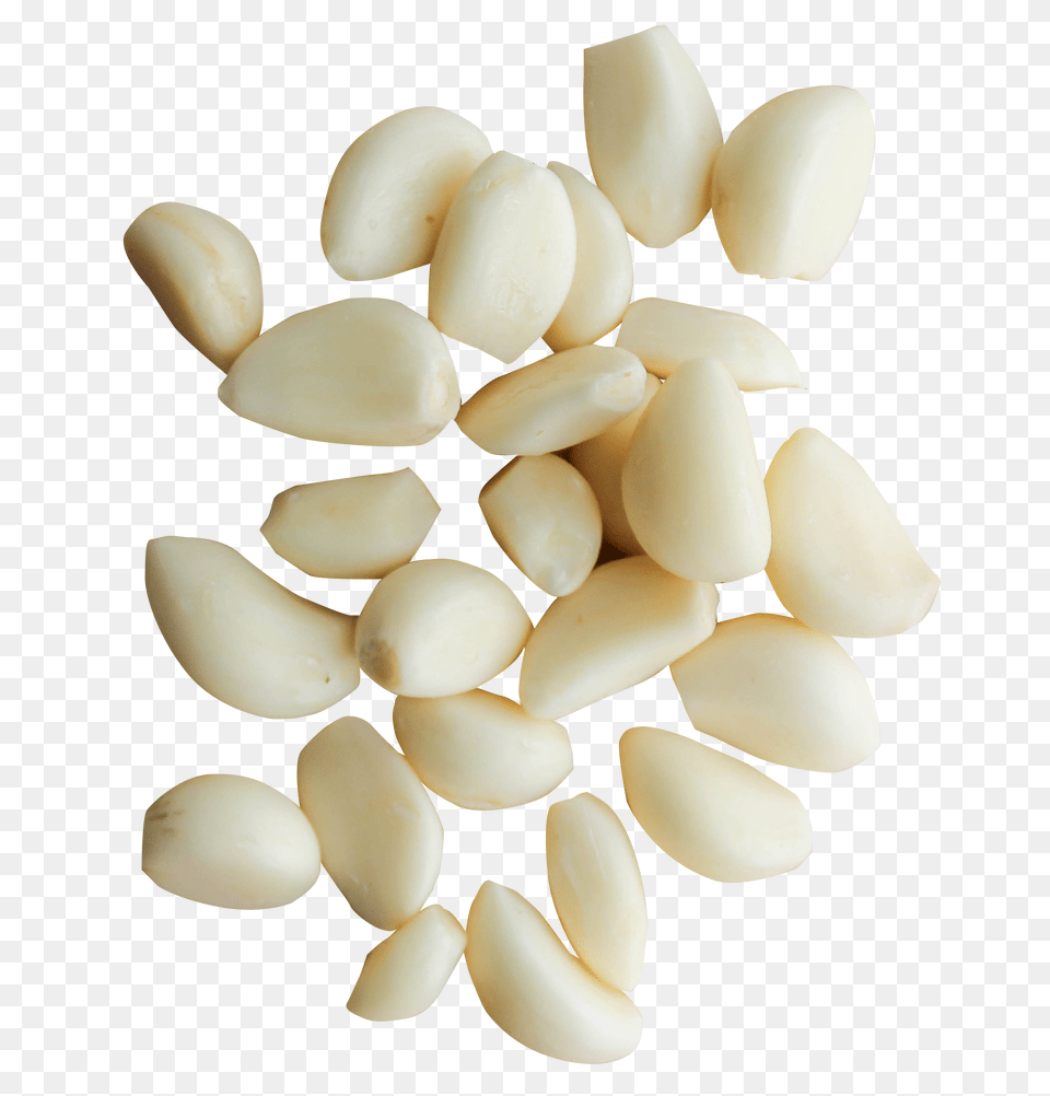 Peeled Garlic Cloves Food, Produce, Nut, Plant Png Image
