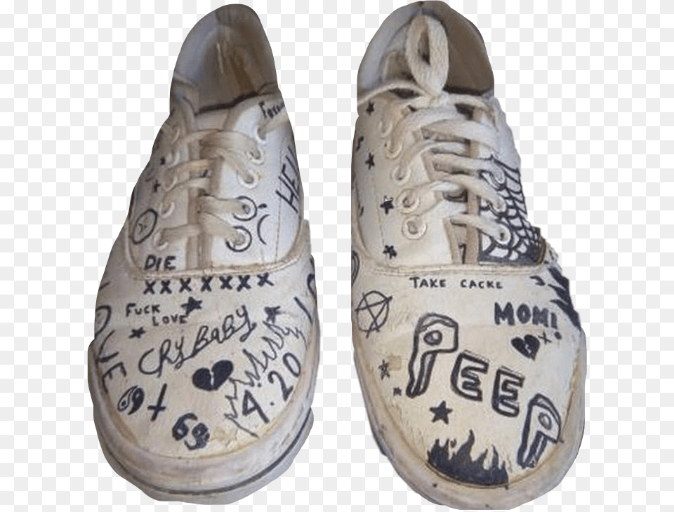 Peep Grunge Edgy Lilpeep Aesthetic Freetoedit Lil Peep White Shoes, Clothing, Footwear, Shoe, Sneaker Png