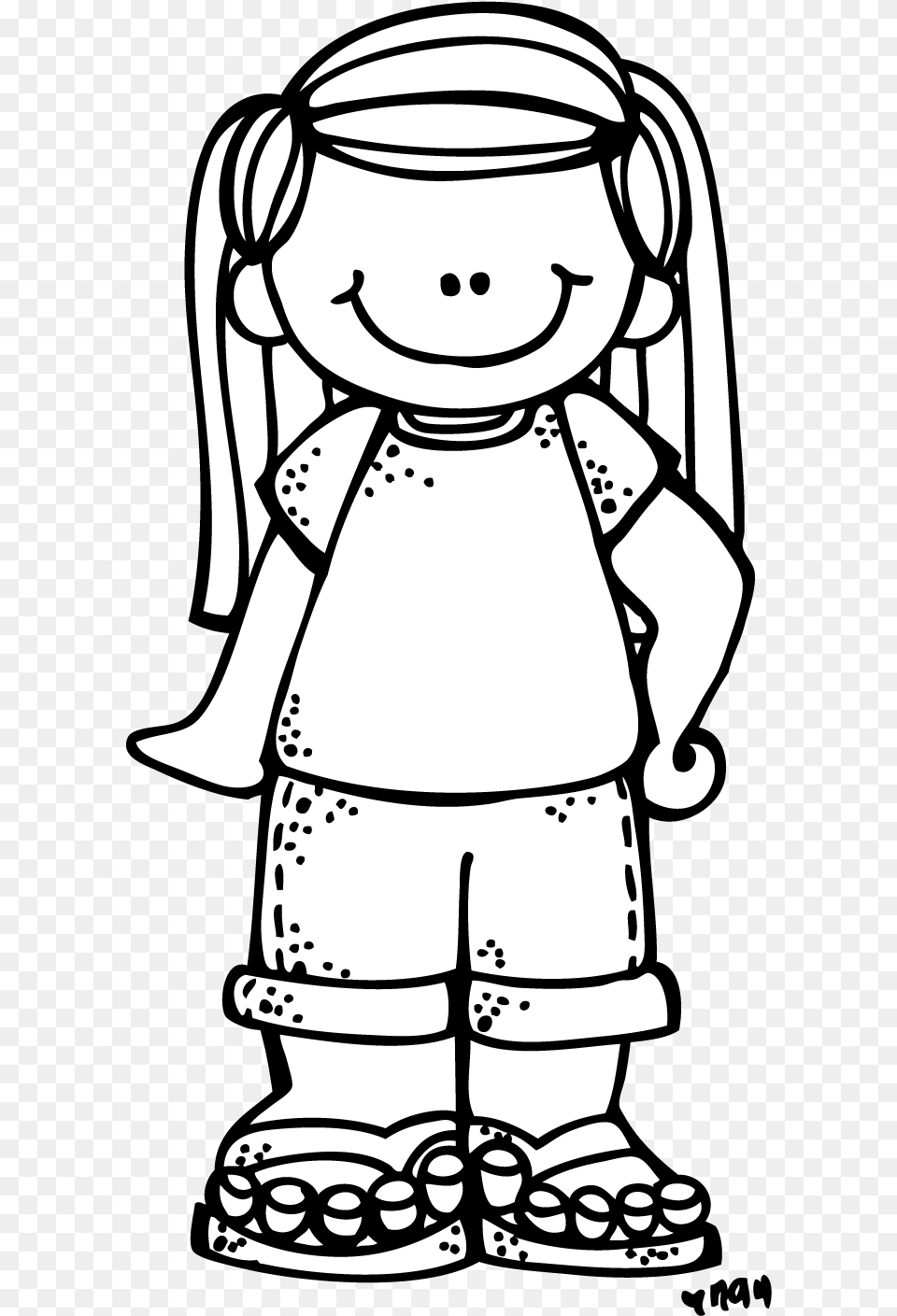 Peeps Clipart Head Melonheadz Girl Clipart Black And White, Baby, Person, Face, Toy Free Transparent Png
