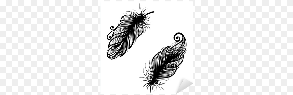 Peerless Decorative Feather Patterned Design Tattoo Simple Plume Drawing Tattoo, Art, Floral Design, Graphics, Pattern Free Transparent Png