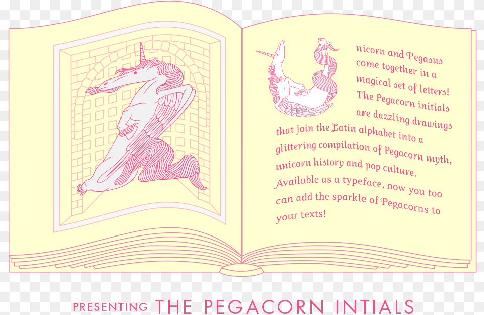Pegacorn Initials Paper, Book, Publication, Page, Text Free Png Download