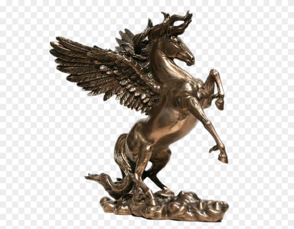 Pegasus Bronze Sculpture, Animal, Horse, Mammal Png Image