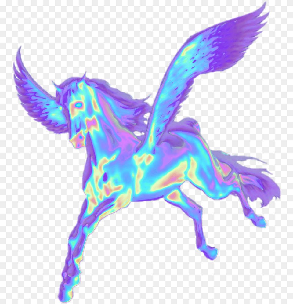 Pegasus Holographic Unicorndinaaaaaahfreetoedit Holographic Unicorn, Purple, Accessories, Angel, Ornament Png Image