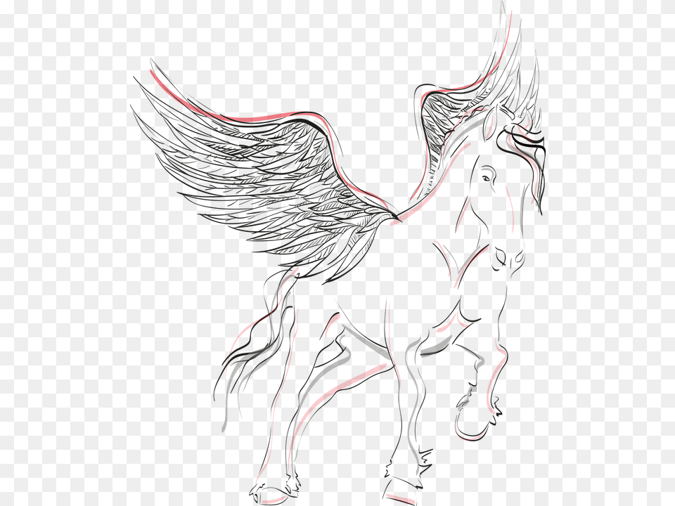 Pegasus Horse Wing Winged Horse Mystical Black Kolorowanka Pegaz Do Druku, Animal, Mammal, Person Free Png