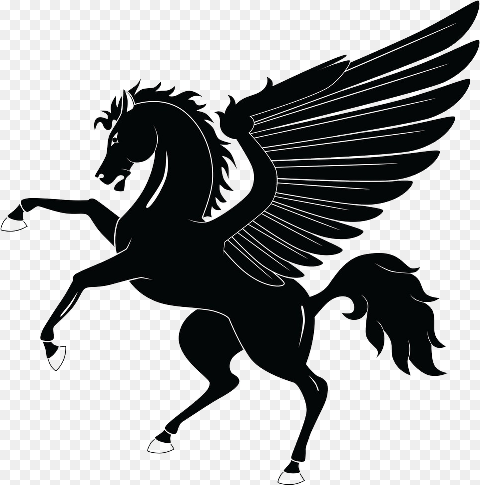 Pegasus Transparent Background Pegaso Blanco Y Negro, Silhouette Png Image