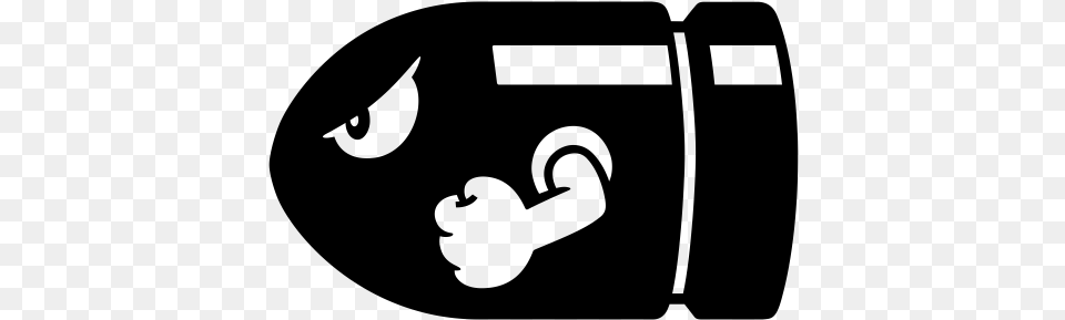 Pegatina Bill Bala Mario Bros Bullet Super Mario Bullet Bill, Gray Png Image