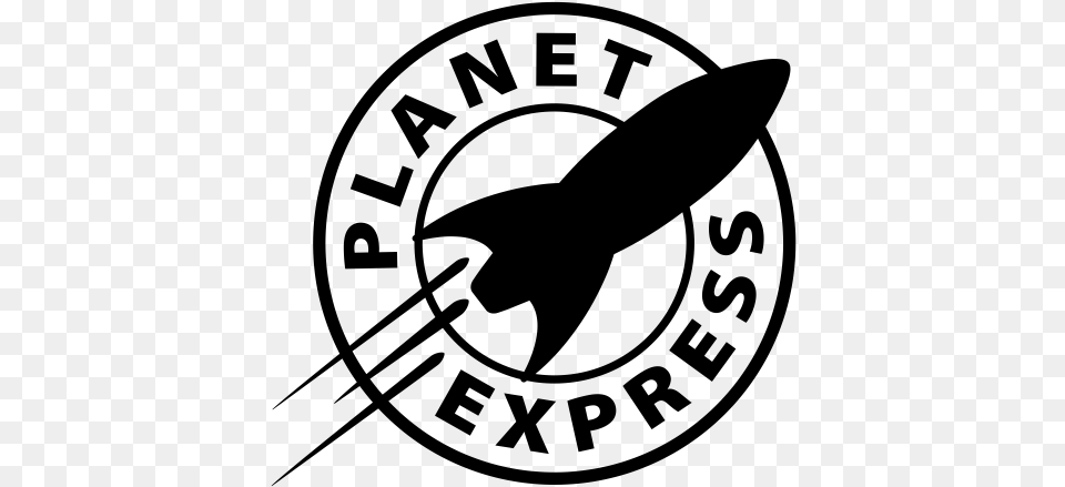 Pegatina Planet Express Futurama Vinilo Planet Express Ship Logo, Gray Free Png Download