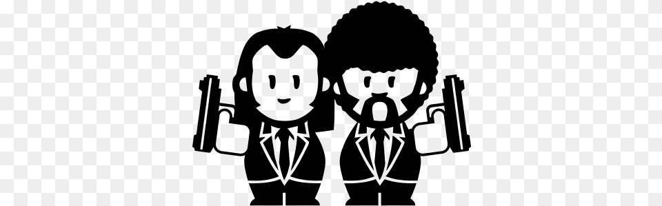 Pegatina Pulp Fiction Vincent And Jules Pulp Fiction Cartoon, Gray Free Png