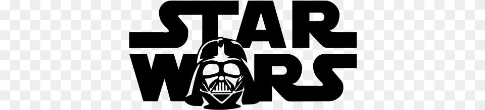 Pegatina Star Wars Darth Vader Stencil, Gray Png