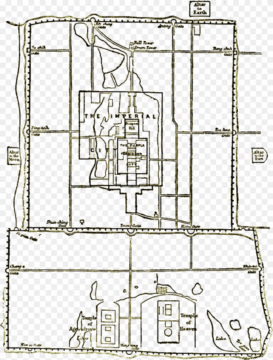 Peking Peking Map, Diagram, Gate Png Image