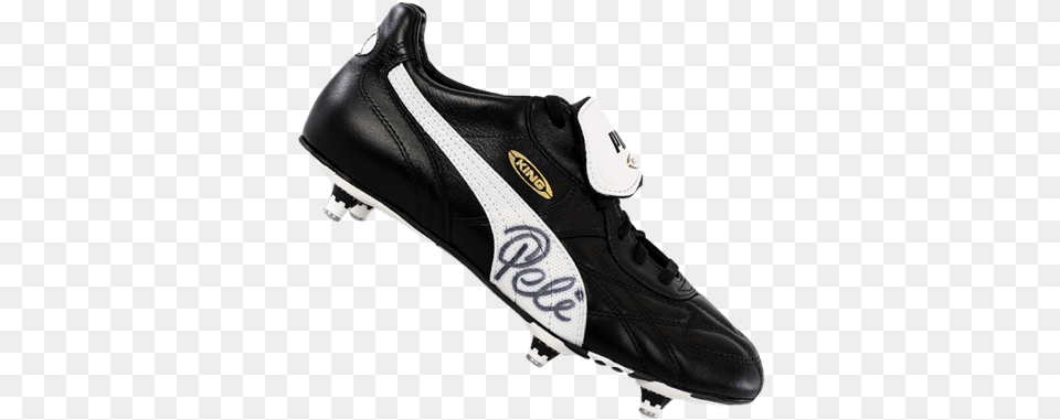 Pele Signed Retro Black Puma King Boot Icons Coa Puma King Pele Football Boots, Clothing, Footwear, Shoe, Sneaker Free Png Download