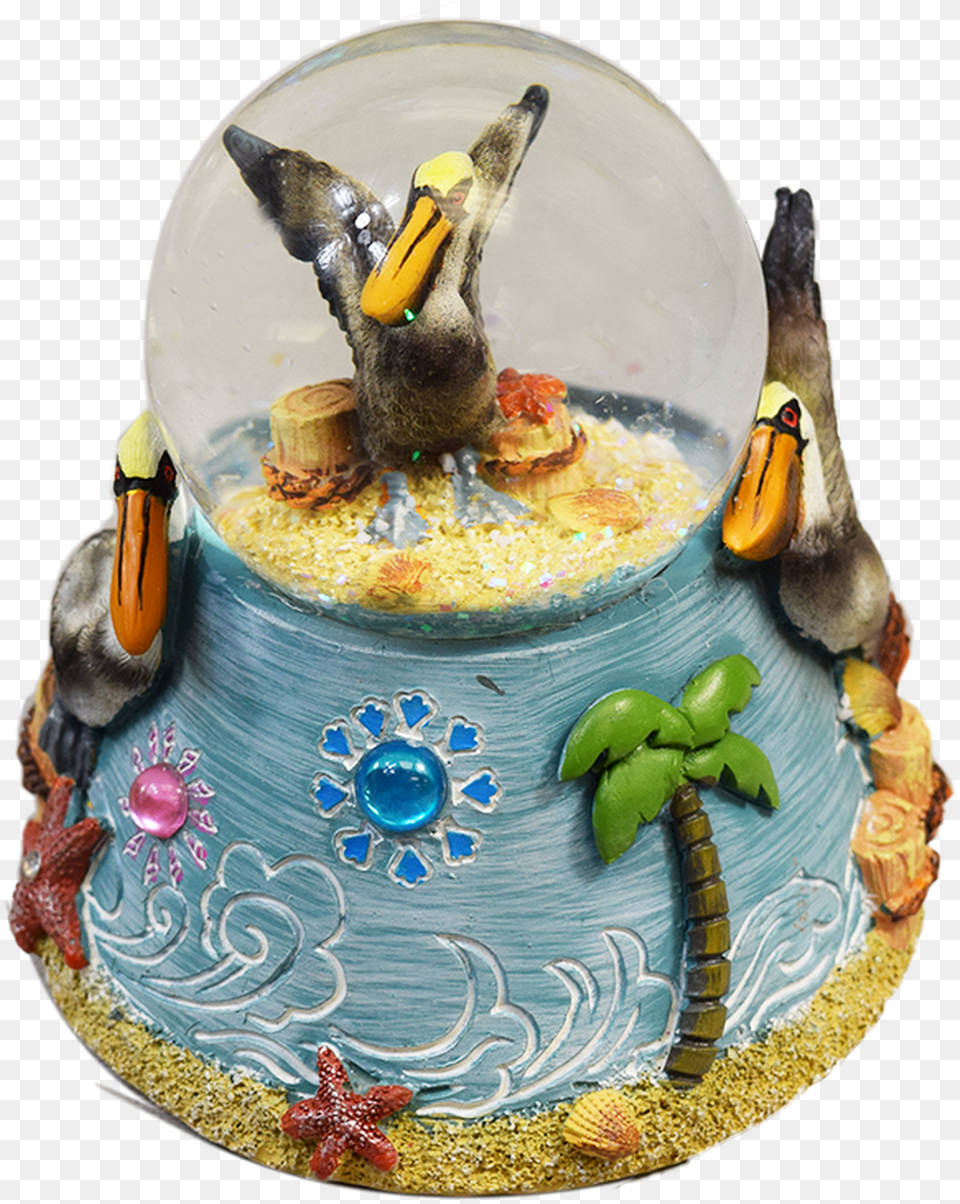 Pelican 65mm Snow Globe Cake Decorating, Animal, Beak, Bird, Plant Png