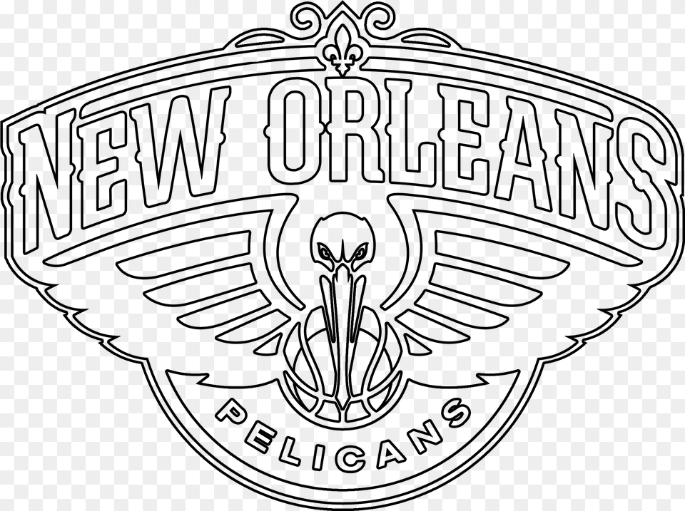 Pelican Black And White New Orleans Pelicans Vector, Gray Png Image