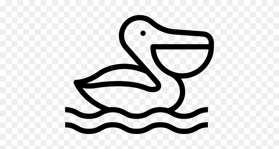 Pelican Icon, Gray Png